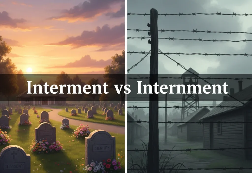 Interment vs Internment