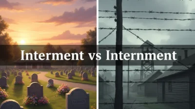 Interment vs Internment
