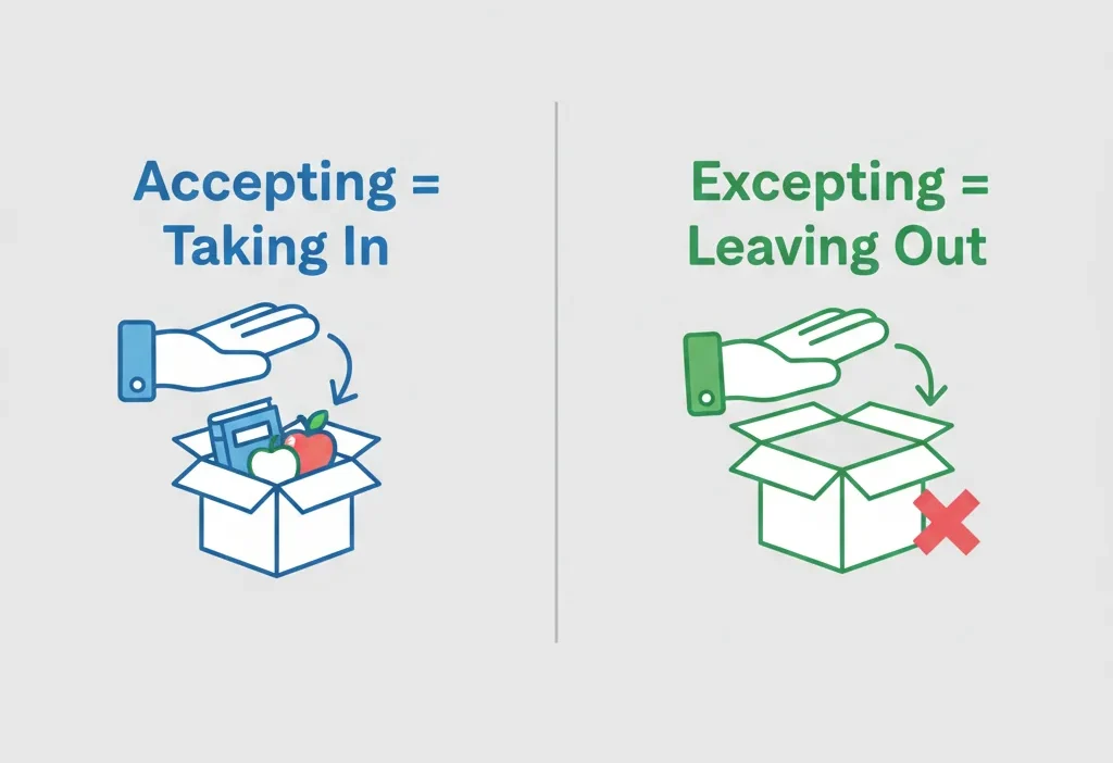 Excepting vs Accepting