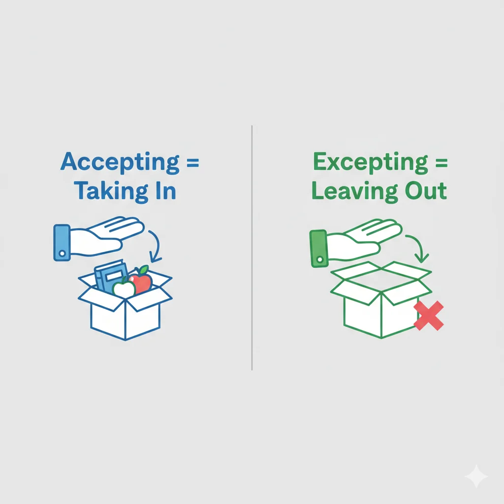 Excepting vs Accepting