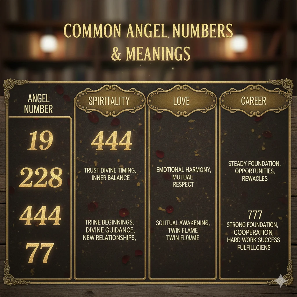 Angel Number Chart Meaning