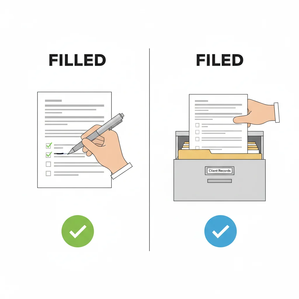 Filled vs Filed